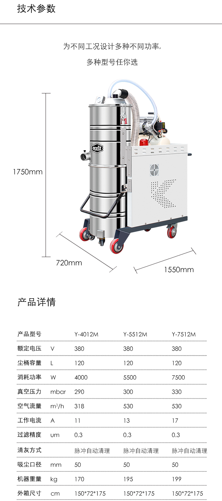 御衛(wèi)仕脈沖反吹工業(yè)吸塵器Y-4012M